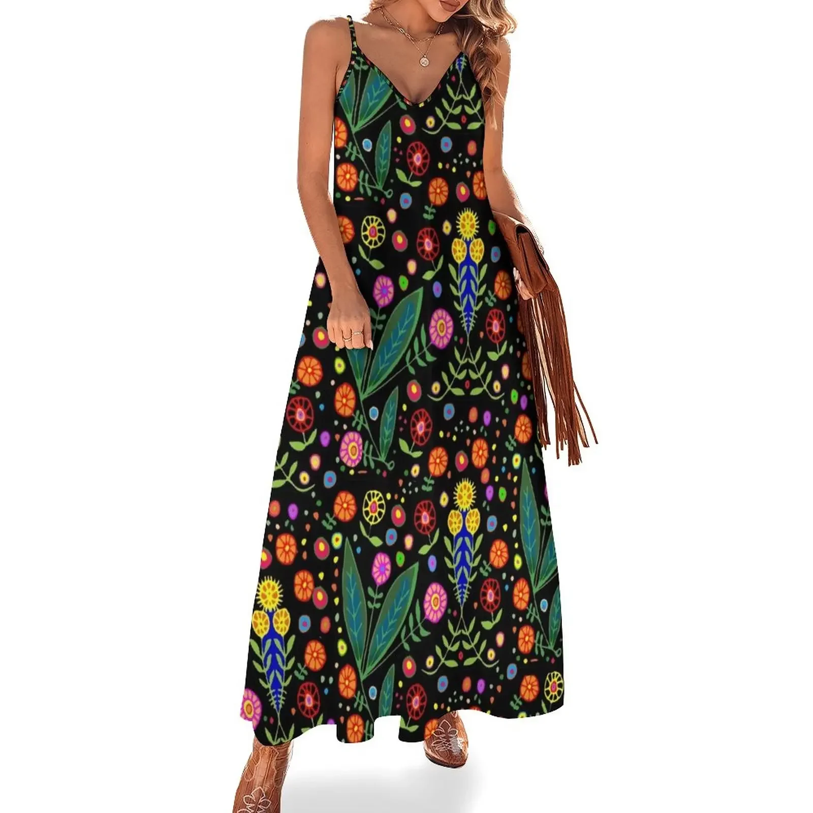 

JUNGLE PLAY Sleeveless Dress Women's summer long dress Summer dresses for women summer dress