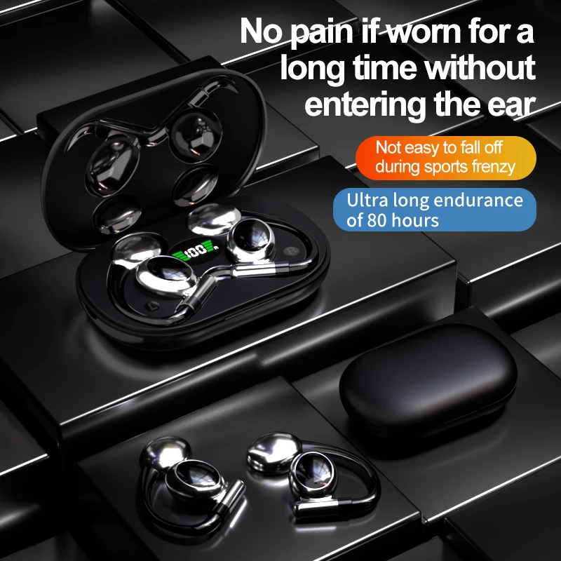 NEW OWS Open ear earphones Bluetooth 5.3 wireless earphones True open ear earphones 48 hours playback time Heavy bass microphone