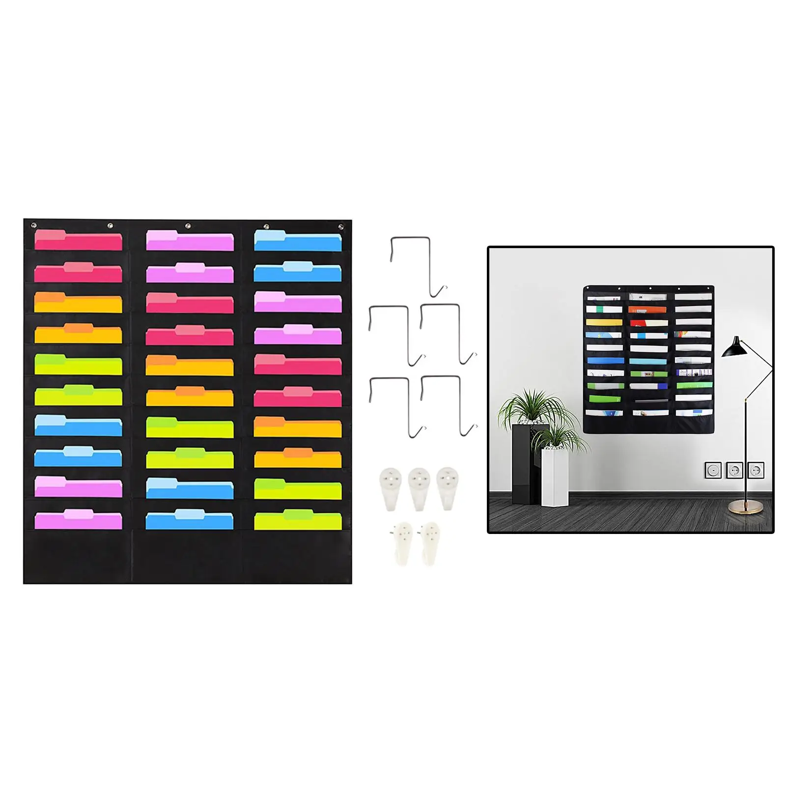 Creative Hanging Wall File Organizer 30 Pockets Heavy Duty Organize Pocket Chart Notebooks Letters Holder Magazine Home Storage