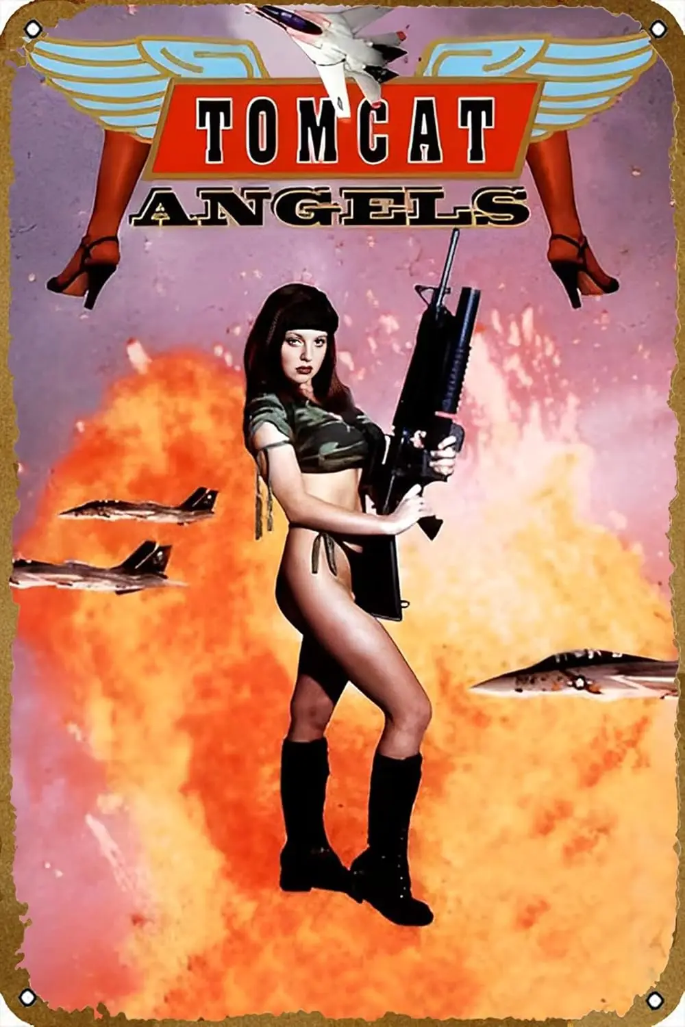 Tomcat Angels (1991) Poster Metal Sign Wall Decor Vintage Garage Bar Cafe Kitchen Restaurant Art 12 X 8 Inch sign