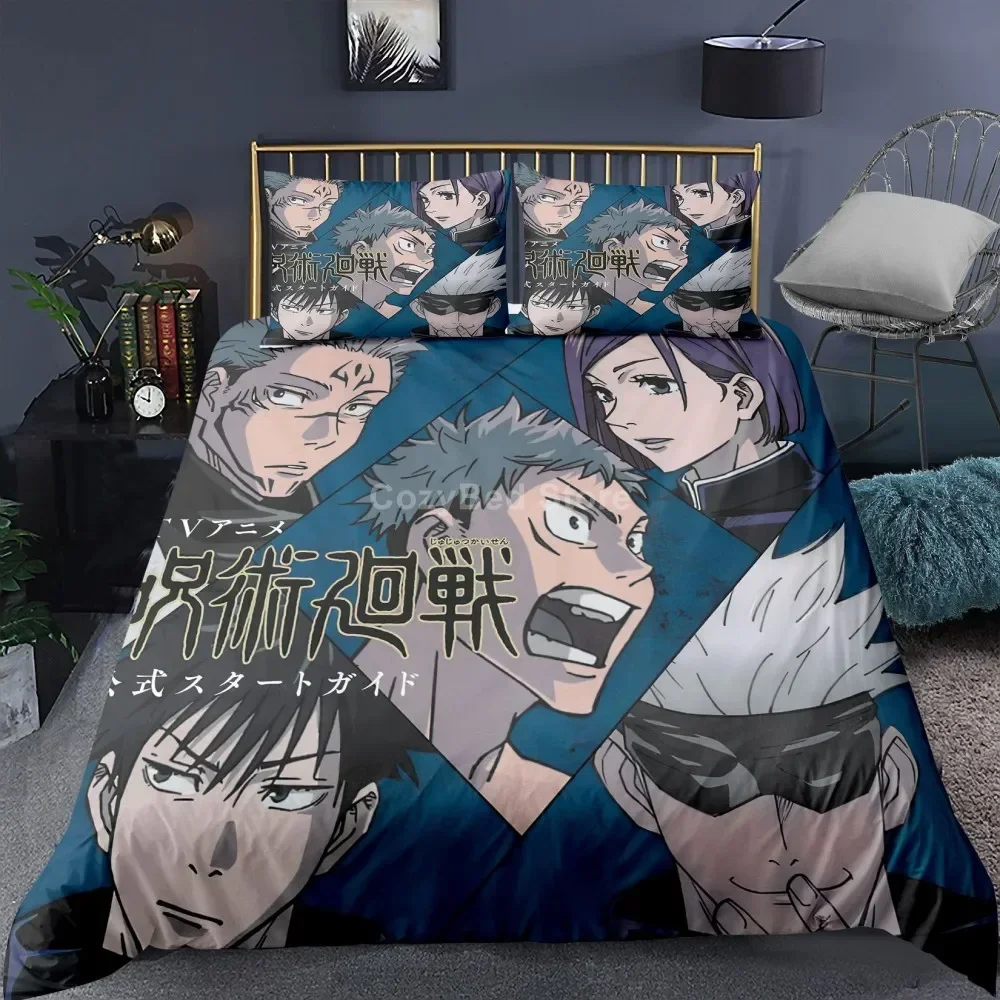 Jujutsu Kaisen Japan Famous Comfortable Duvet Quilt Cover Pillowcase Bedding Set Children Bedroom Decoration Home Textile