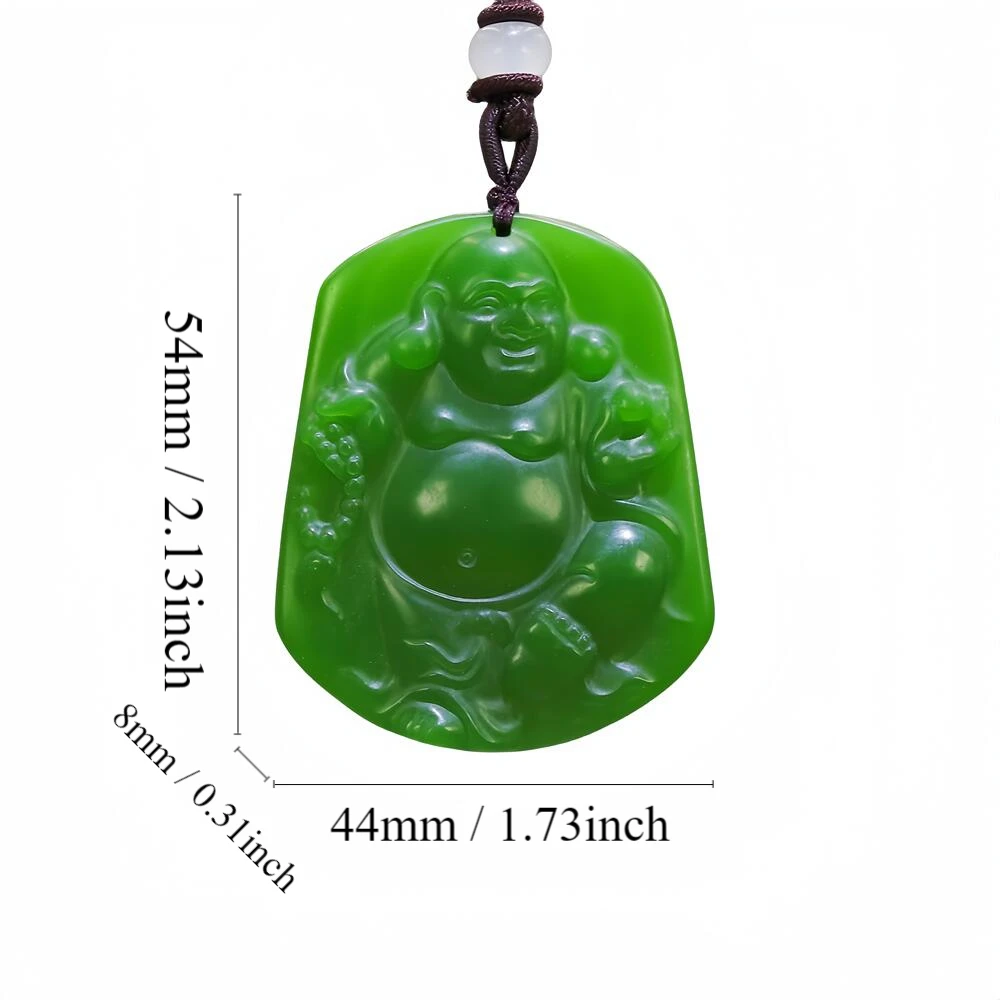 Natural Green Hetian Jade Maitreya Pendant Jasper Necklace Pendants Charm Accessories Jewelry Fashion Vintage Amulet Gift