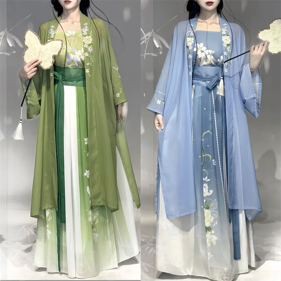 Vestido Hanfu doce estilo chinês antigo para mulheres, bordado chique, vestido tradicional princesa dança festa, fantasia de fada oriental