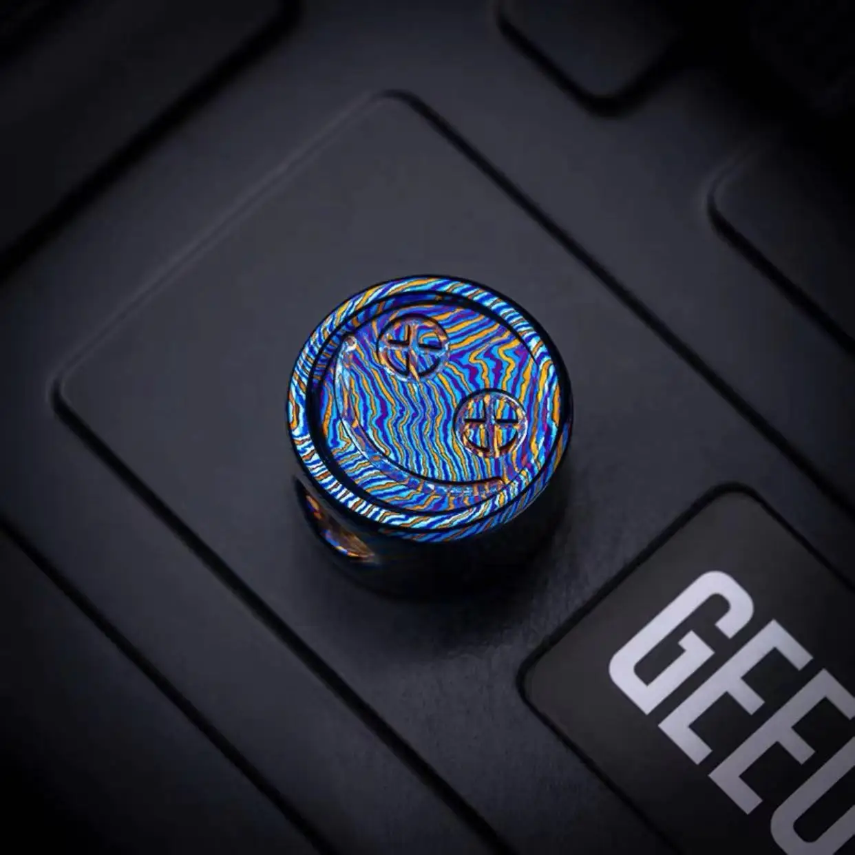 Superconducting Zirconium Damascus Paracord Beads EDC Fingertip Spinner DIY Accessories