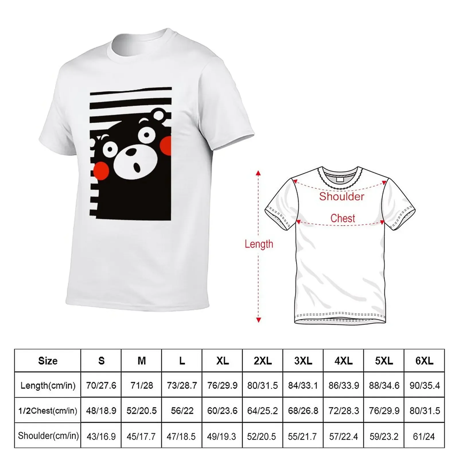 New Japan Anime Kumamon Bear Animal T-Shirt plain t-shirt boys white t shirts t shirt man Blouse Men's clothing