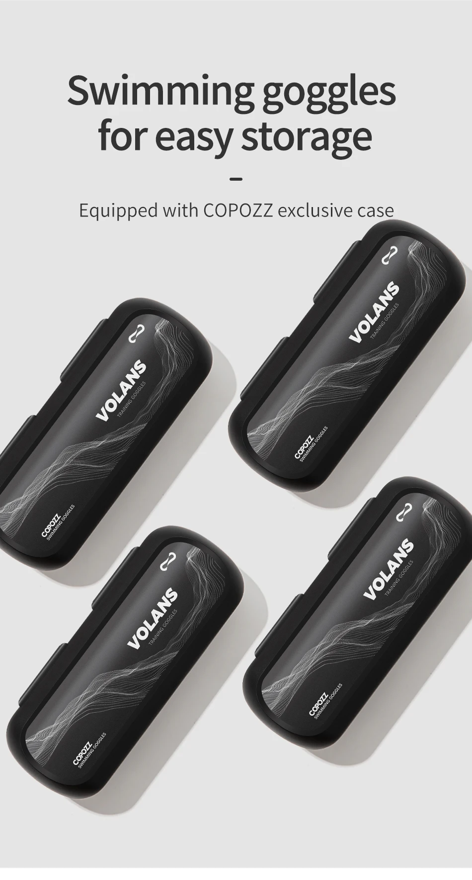 COPOZZ Professionelle HD Schwimmen Brille Anti-Fog UV Schutz Einstellbar Schwimmen Gläser Silikon Wasser Glas Für Männer und Wome – Detail 12