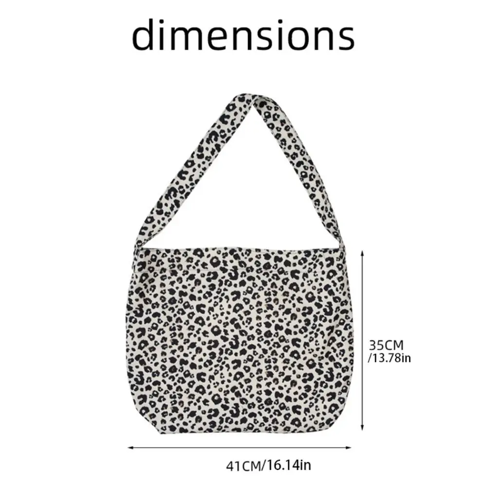 Printed Leopard Canvas Bag Crossbody Bag Leopard Print Print Cloth Bag Large Capacity Tote Bag Canvas Shoulder Bag