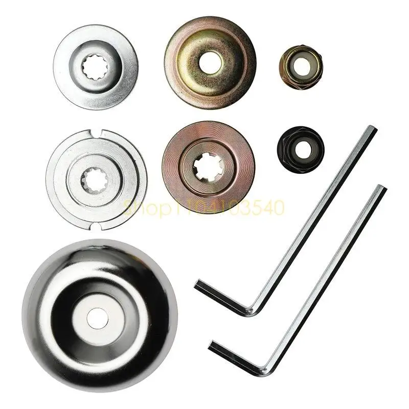 02DC 9 Pcs/Set Gardening Machine Lawnmower Blade Adapter Weed Trimmer for Head Blade Adapter Kit for String Trimmers Brush Cu