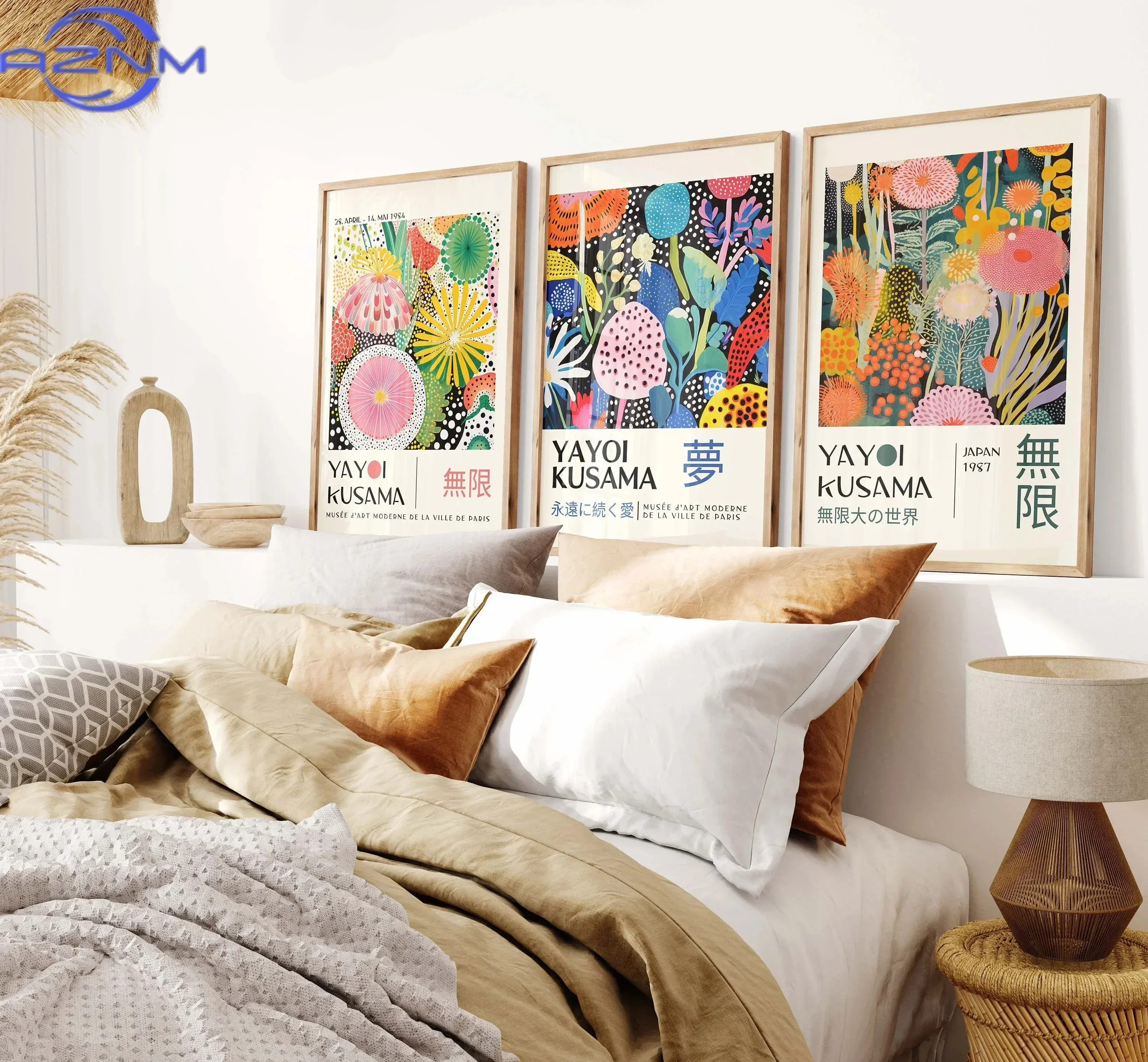 Yayoi Kusama Art Exhibition Pumpkin Blossom Canvas Poster Japanese Dreams Infinity Wall Art Print Modern Living Room Home Decor