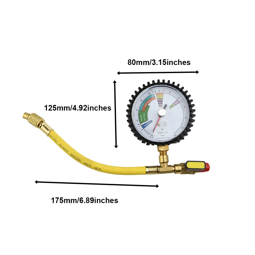 Nitrogen Pressure Tester Air Conditioner HVAC Systems Cold Test Table Tools For R134a R22 R407C R410A Pressure Gauge Tools