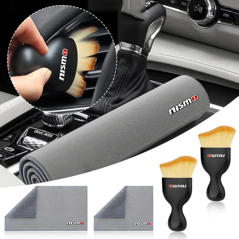 

For Nismo Logo R34 GTR Nissan Tiida Sylphy Teana X-trail 1 2 Qashqa Car Cleaning Towel Car Interior Dust Sweeping Soft Brush