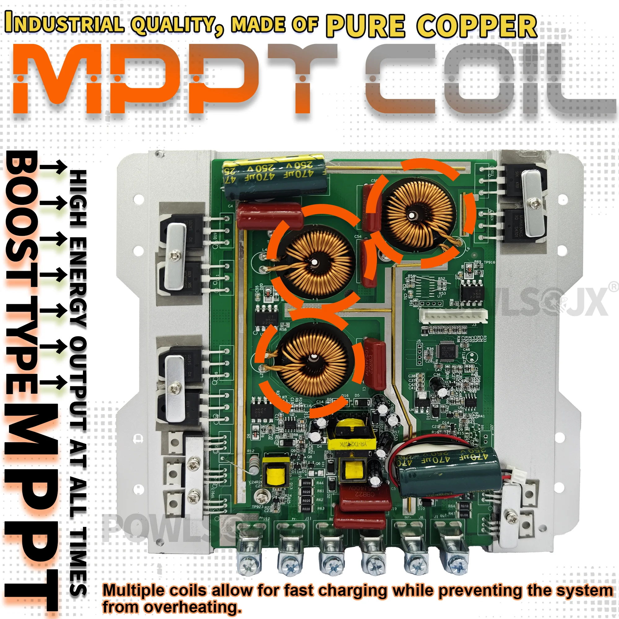 POWLSOJX 20A/40A/60A MPPT Solar Controller 12V-48V Auto, 150V PV-ingang met DSP-chip en 6 beveiligingen voor Li/AGM/Gel