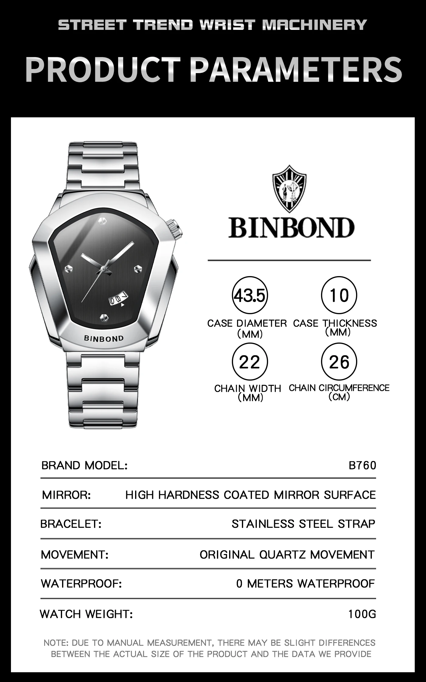 موضة BINBOND العلامة التجارية الجديدة 760 ساعة كوارتز رجالية ضوء الليل مقاوم للماء التقويم الفاخرة ساعة كوارتز رجالية-1 #4