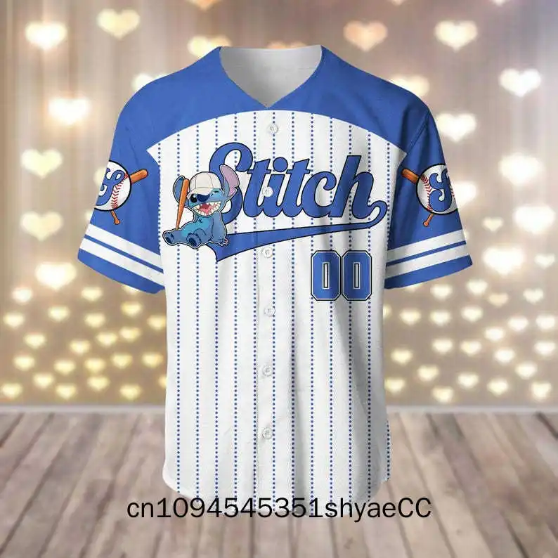 Custom Stitch Baseball Jersey, Lilo And Stitch Baseball Shirt, Disney Trip Football Shirt, Matching Team Jersey, Disney Stitch L