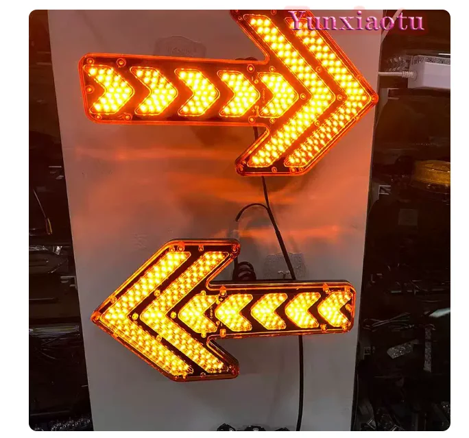 Car Arrow Truck Turning Construction Vehicle Warning Sprinkler Trailer Indicates Traffic Orientation