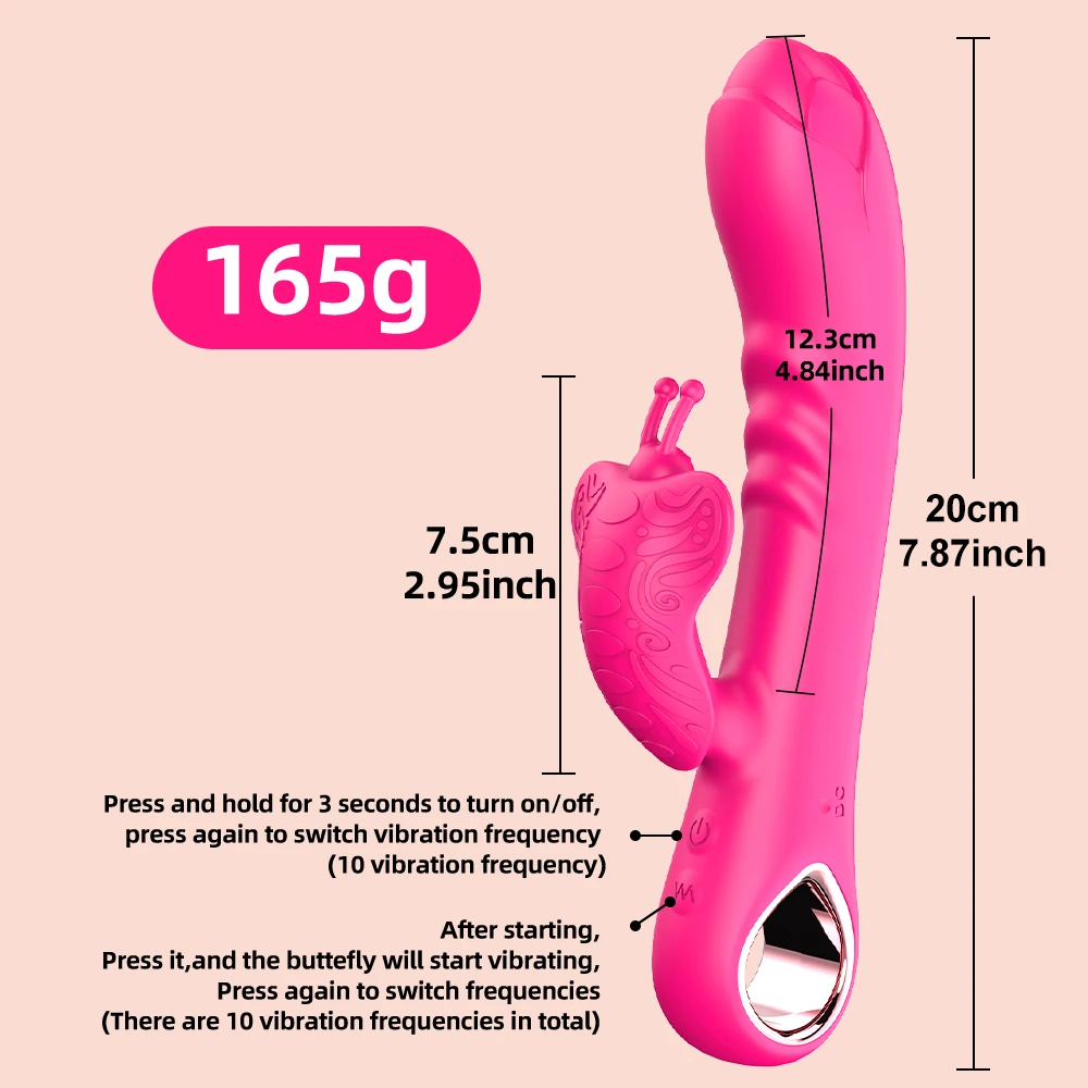 Butterfly Vibrator Dildo Rose Vibrators Dual Motors Vibrating G Spot Stimulator For Women Clitoris Vagina Masturbation Sex Toys