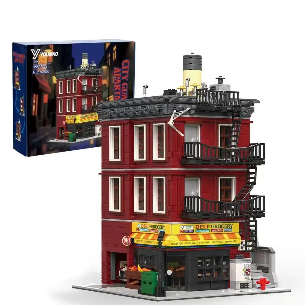 

Конструктор MOC Spider Deli Apartment Building Blocks, классический городской модульный набор для сборки, креативные игрушки для детей, подарки, 3559 деталей