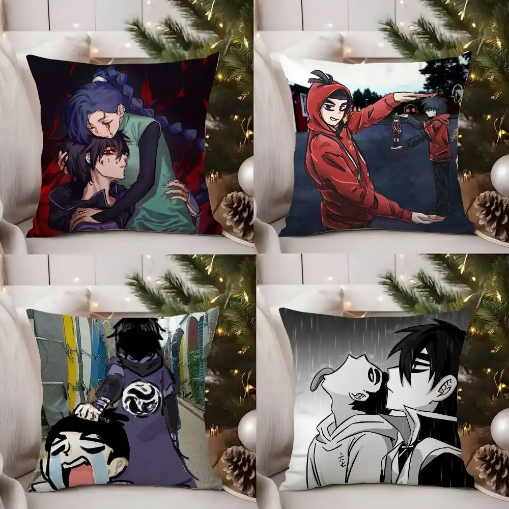 

S-Scissor Seven Pillow Case Office Sofa Dorm Chair Back Short Plush Double-sided Printing Home Cushion Cover