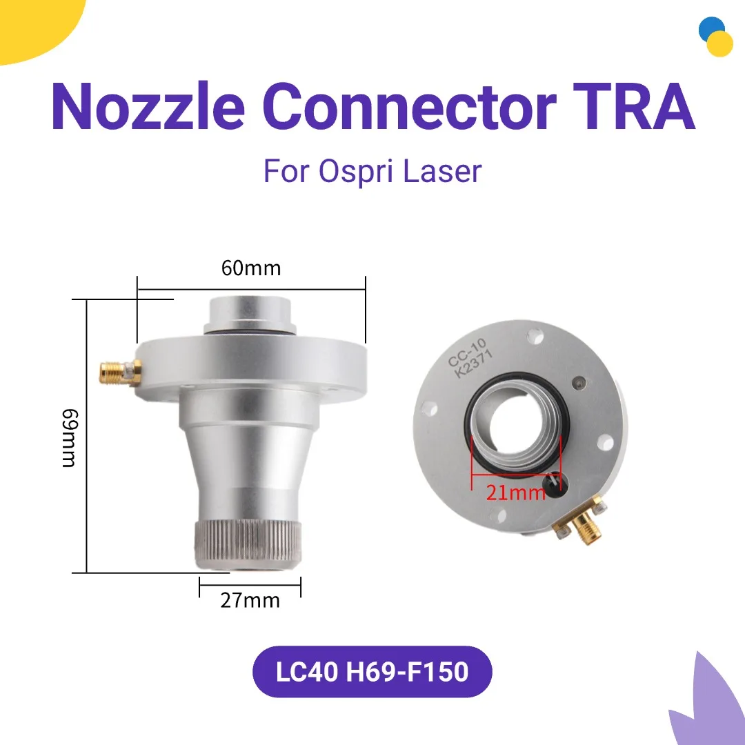 Header Ospri Fiber Laser Nozzle Connector TRA LC40-D60-H69 F150 CC-10 For Ospri HSG 3D LC40 Fiber laser Cutting Head Machines