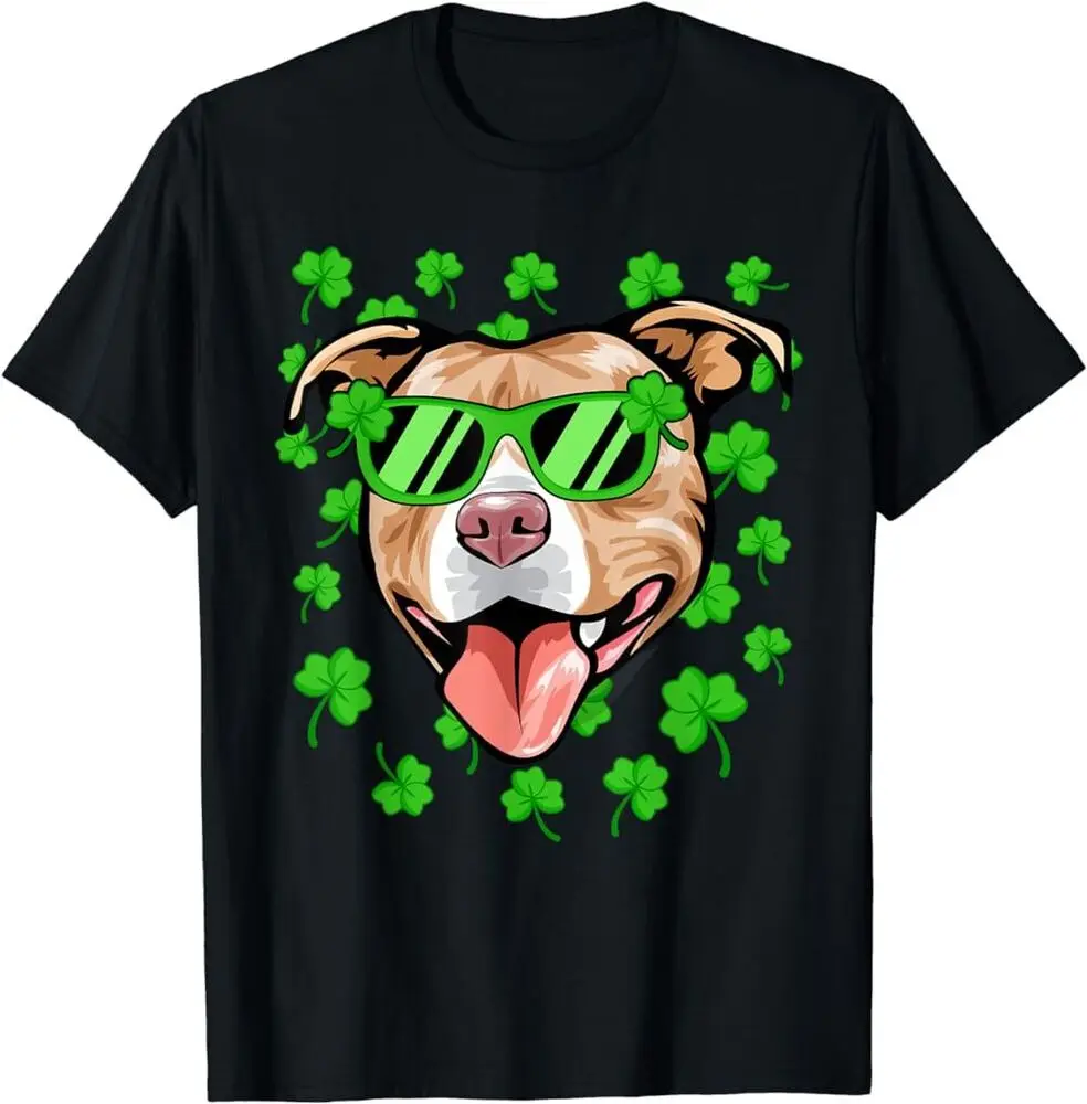 Leprechaun Pitbull St. Patrick's Day Dog Shamrock T-Shirt Unisex T-shirts Cotton Luxury Brand Vintage Oversized