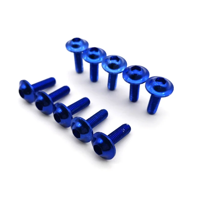 10pcs Motorcycle Bolts Screw M5 x 15mm Aluminum adornment Bolts Blue Anodised 20mm Bolts Red Screws M5 Cap Head