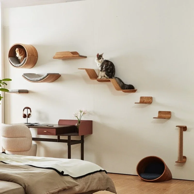 Cat climbing frame wall type wall cat wall jumping platform cat cabinet integrated