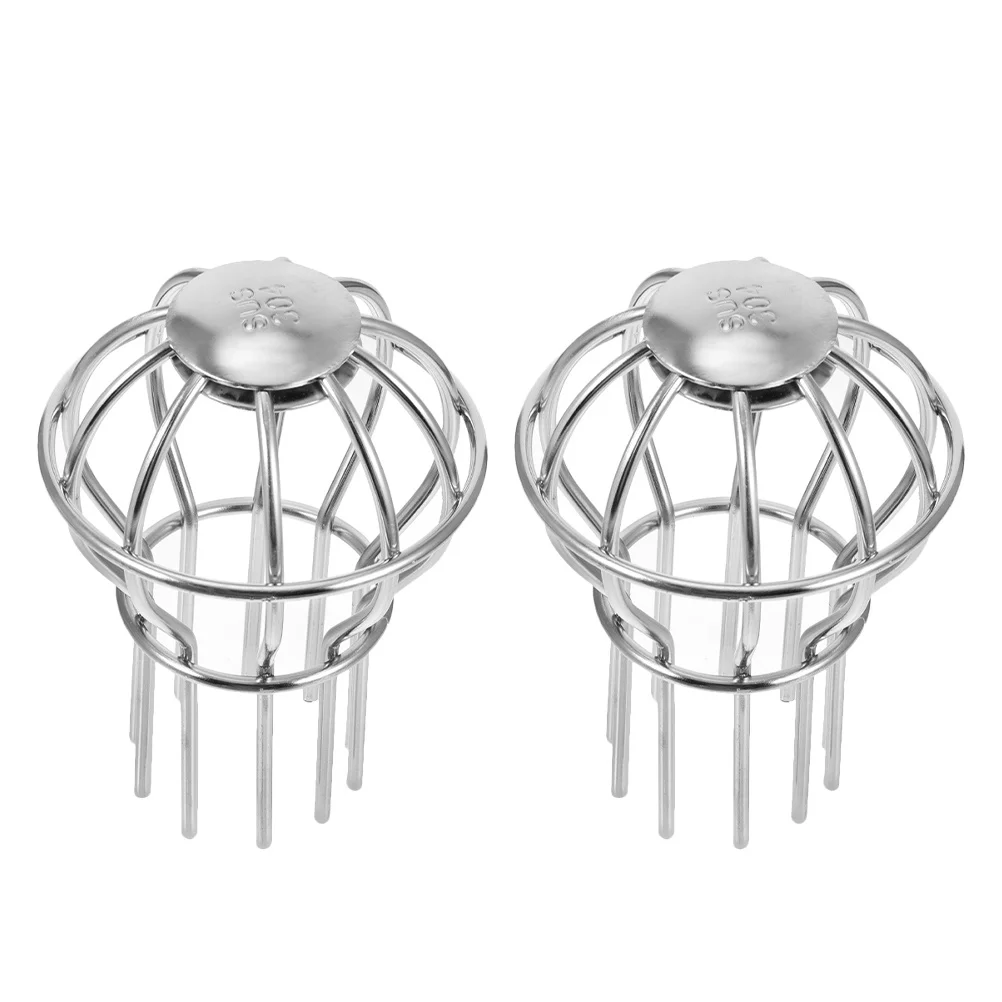 2Pcs Roof Filter Strainers Stainless Steel Durable Anti-Block Covers Drainage Gutter Guards Leaves Debris Protection