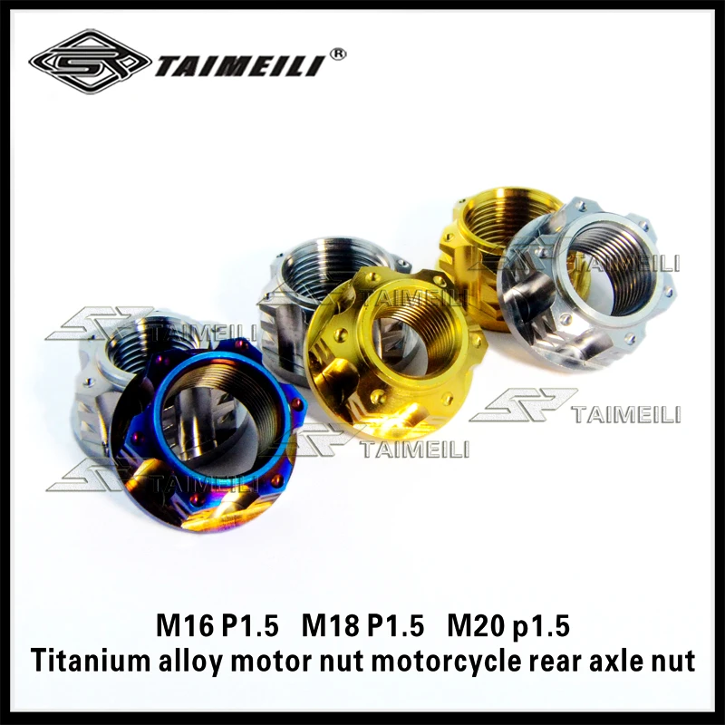 1/pcs Titanium Alloy Flange Nuts M16 P1.5 M18 P1.5 M20 P1.5 Motorcycle Nut GR5 Material