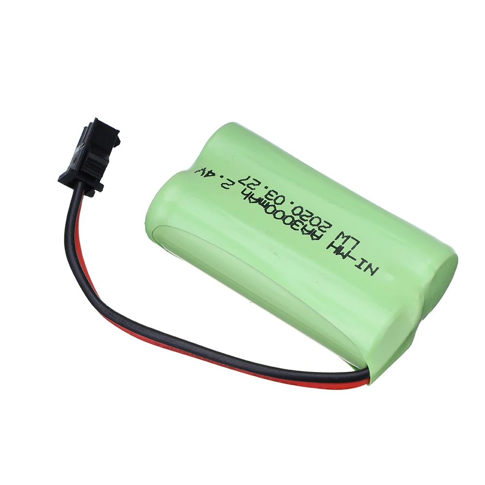 (Enchufe SM) 3000mah 2,4 V NI-MH Paquete de batería recargable para juguetes Rc, coches, tanques, camiones, trenes, Robot, barco AA 2,4 v batería + cargador