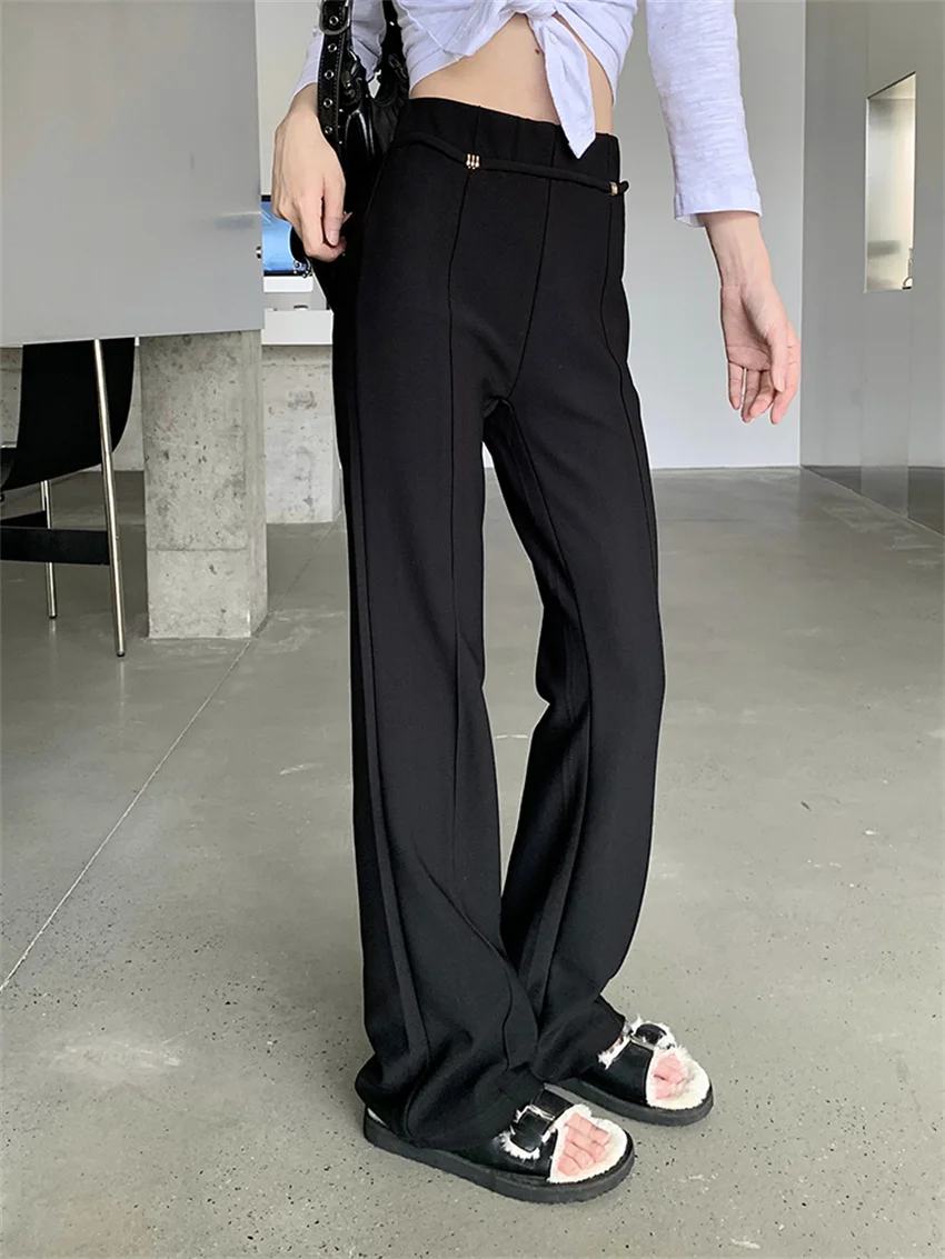 

Alien Kitty Black Women Pants Slim Daily New Autumn 2023 Work Wear Minimalist All Match Fashion Hot Sale High Street Chic