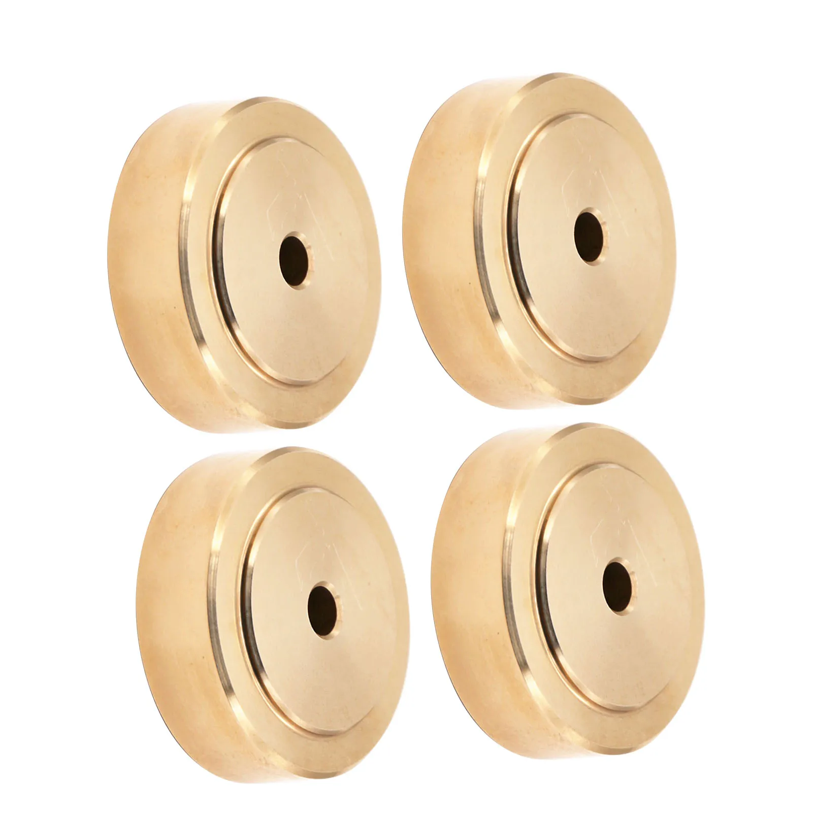 4pcs Brass Cutting Board Feet with Anti Slip Rubber Screws Kit Noise Reducing Speaker Isolation Pads for Kitchen HiFi Amplifier