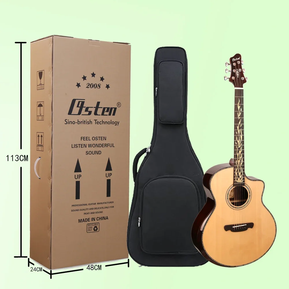 41 Inch Wholesale Professional Acoustic Guitar High End Spruce Top Rosewood Back Factory Direct Sell Acoustic Guitar Accept OEM