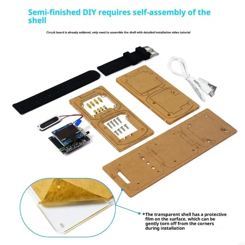 reloj con Control voz AI, proyecto aficionado a electrónica recargable DIY 896C