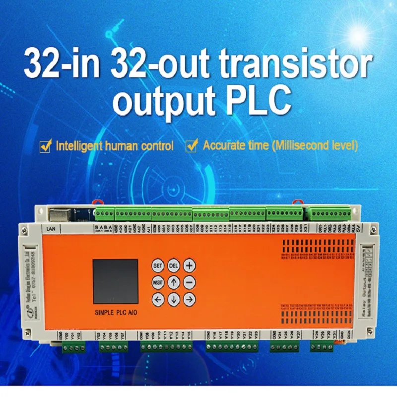

Huaqingjun 32DI 32DO Transistor Output PLC QJ-64T-1 Programmable Logic Controller for Filling Machine