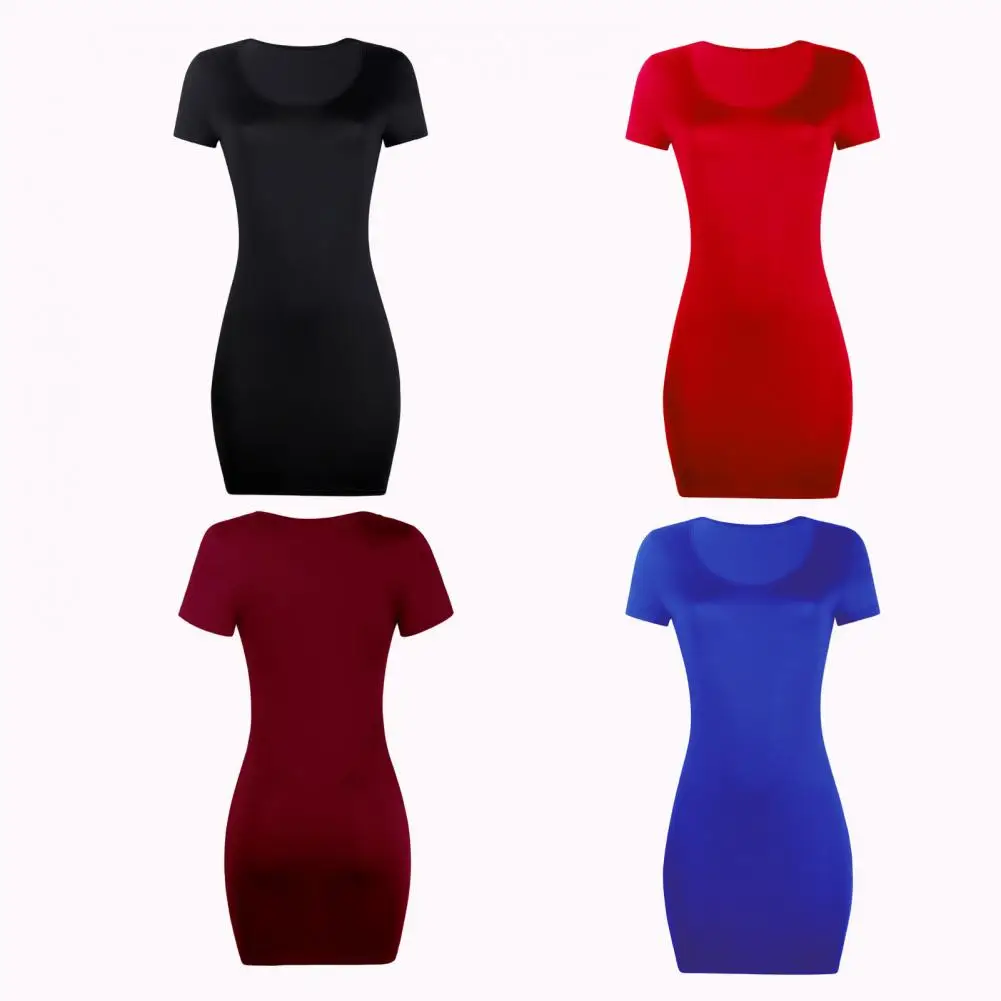 Zomerjurk Ronde Hals Bodycon Jurk Vrouwen Slanke Jurken Potlood Wiggle Werk Cocktail Party Jurk Korte Mouw Sexy Maxi Jurk ﻿