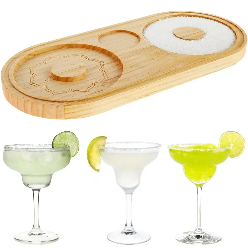 Double Plate Margarita Salt Rimmer Reusable Spice Container Glass Rimmer Decorative Drink Rimmering Sugar Rimmer Party