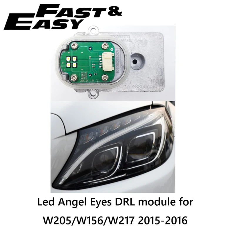 Aftermarket new A205 906 06 01 A2059060601 LED Daytime Running Light DRL module for Mercedes Benz W205 W156 W217 2015-2016