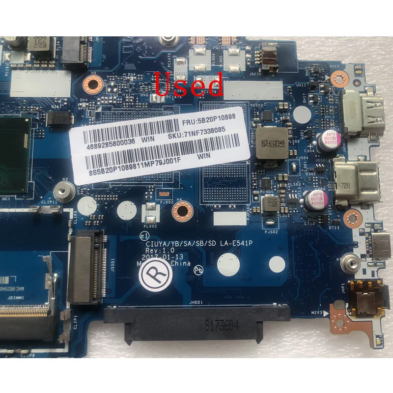 LA-E541P For Lenovo Ideapad 320S-14IKB 520S-14IKB Laptop Motherboard CPU I3 I5-7th/8th UMA  DDR4 FRU 5B20P10898 5B20Q23397