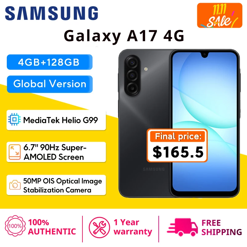 Global Version Samsung Galaxy A17 4G MTK G99 Smartphone 5000mAh Battery 50MP OIS Camera 6.7