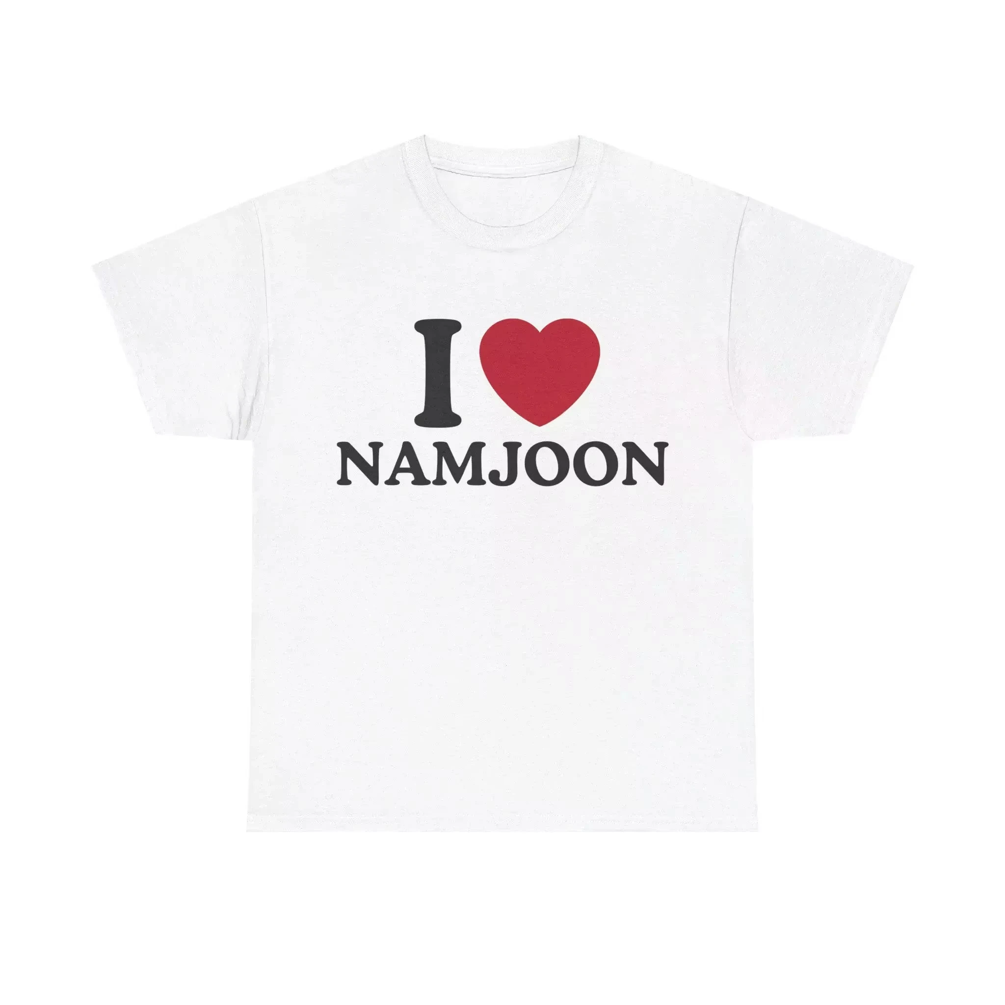 2026 New New I Love Namjoon Text Graphic Cotton T-shirts for Fan Gift Prue High-quality Men Unseix Sportswear Men Clothing Top