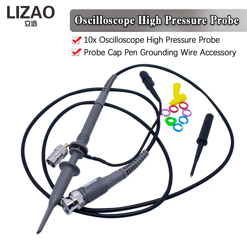 DSO-TC2 High Voltage Oscilloscope Probe 100:1 2KV 100MHz 100X Safety BNC Connector for Oscilloscope Adjustable attenuation