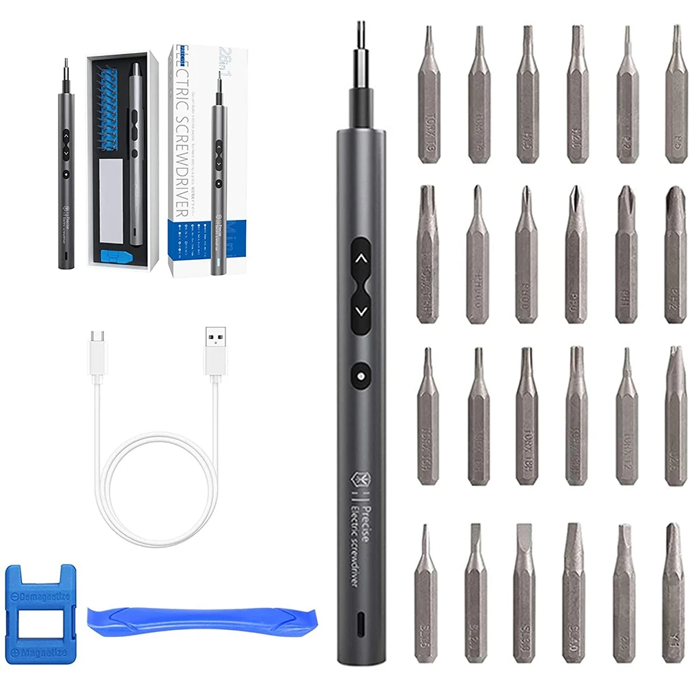 

28 in 1 Has 24 Drill Bits and 3 Led Lights and Magnetic Pads for Mobile Phones, Computers and Other Electronic Products