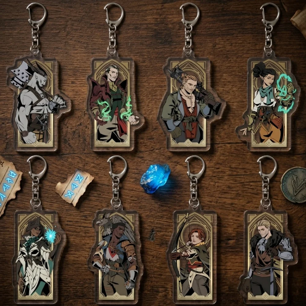 Rook Neve Dragon Age The Veilguard 6cm Acryl-Schlüsselanhänger Taschenanhänger Doppelseitiger Sammlerartikel für Spielfans Hängendes Geschenk