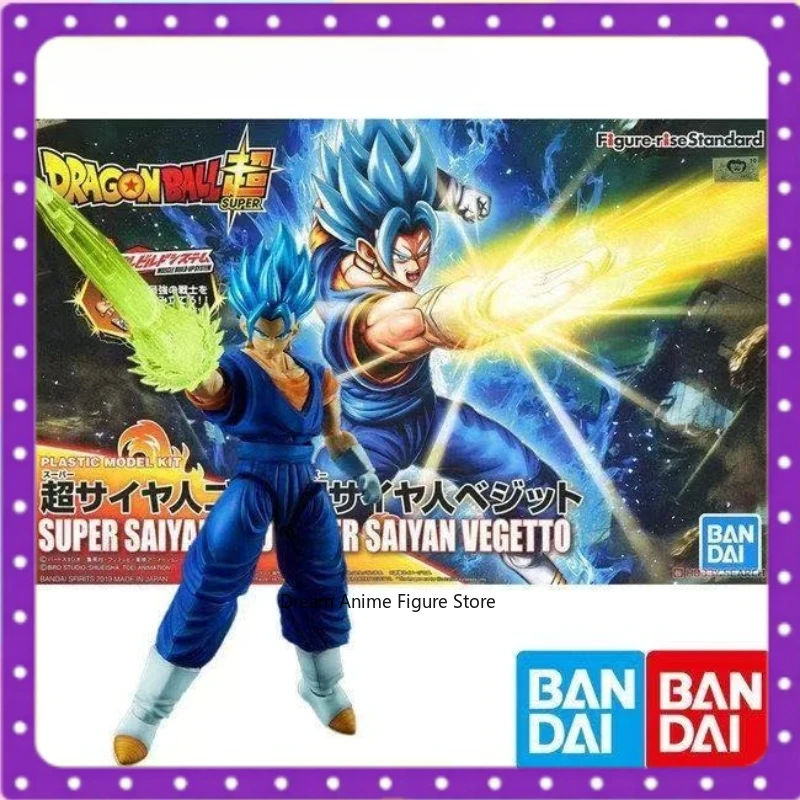 

In stock Original Bandai FRS Vegito Super Blue Earrings Fitted Super Saiyan God Seven Dragon Balls Assembled Movable Model