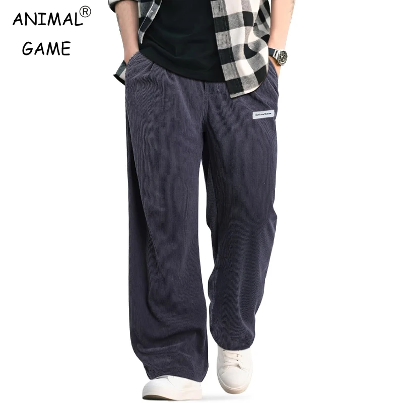 

Осенние мужские повседневные брюки, винтажные брюки, вельветовые мешковатые брюки, уличные мужские рабочие брюки, спортивные штаны с эластичной резинкой на талии и шнурком
