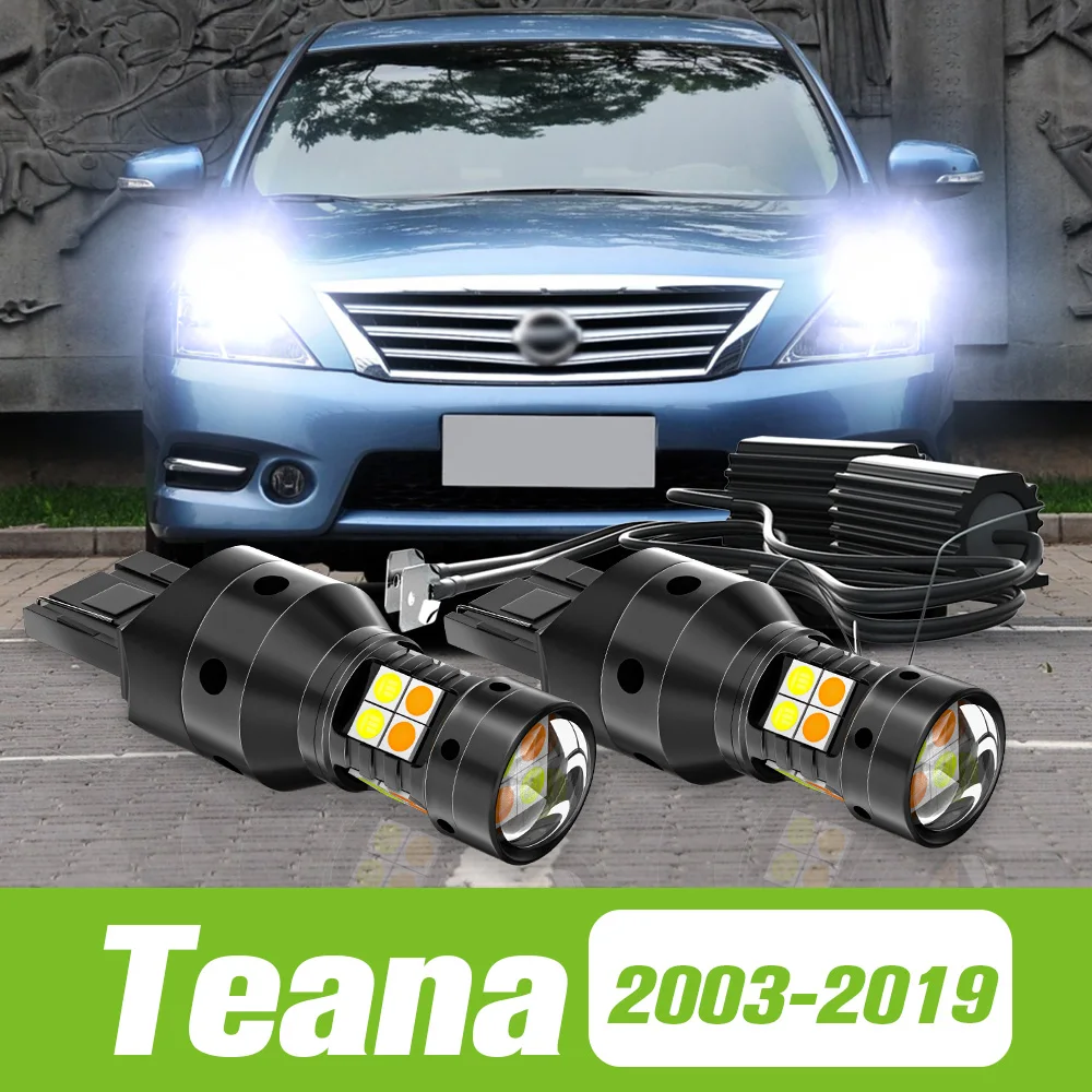 

2pcs For Nissan Teana J31 J32 J33 2003-2019 Dual Mode LED Turn Signal+Daytime Running Light DRL 2007 2008 2012 2013 Accessories