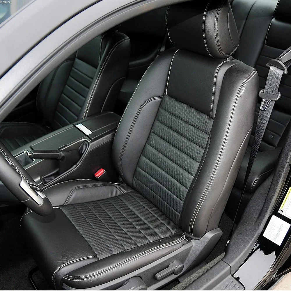 Spezieller Autositzbezug für Ford Mustang 2012-2014, PU-Leder-Sitzkissen, Autositz-Schutzbezug, Auto-Innenausstattungszubehör – Detail 2
