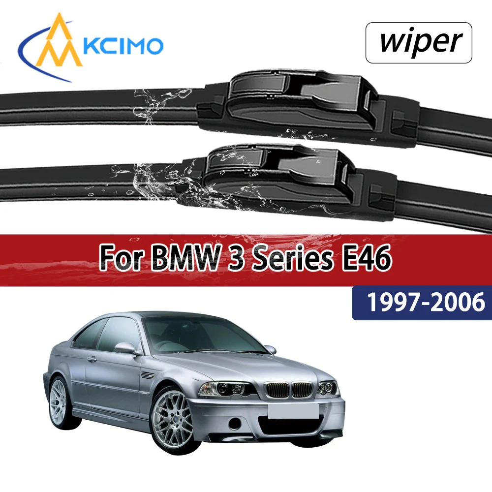 Para BMW 	 Plumas Limpiaparabrisas Delanteras Silenciosas y Duraderas Compatibles con BMW Serie 3 E46 1997-2006 1998 1999, Accesorios para Parabrisas de Auto