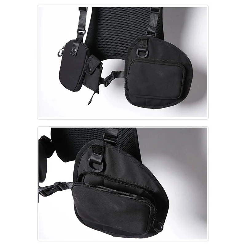 AB02 Borsa a tracolla portamonete per uomo donna con fibbia regolabile per punk hip-hop all'aperto