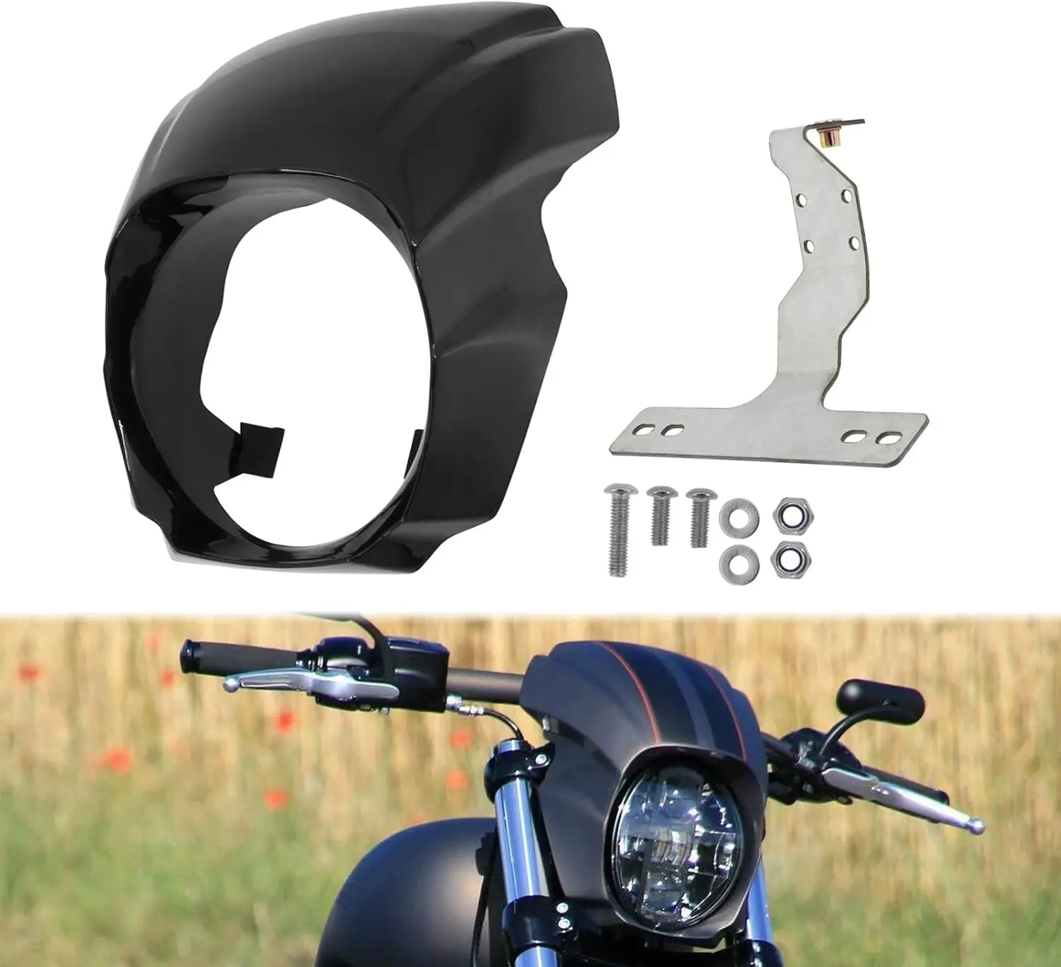 

Motorcycle Matte Black Headlight Fairing Cover For Harley Softail Breakout FXBR FXBRS 2018-2023